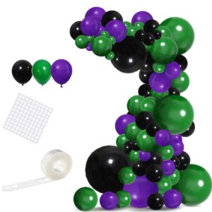 green purple black balloon garland arch kit - purple and black balloon green black balloons video gaming balloons for truck car hero video game miner birthday graduation new year party decorations