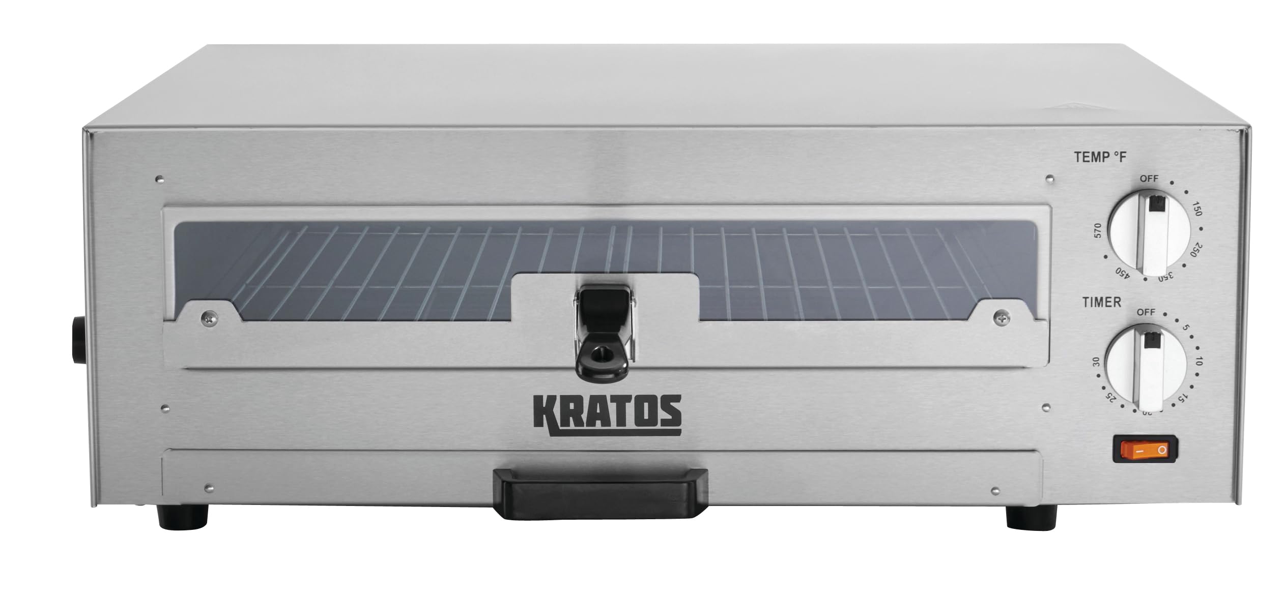 Kratos 29M-037 16" Commercial Electric Countertop Pizza Oven, 120V, 1700 Watts, Stainless Steel Pizza Oven with Glass Door for Restaurants, Cooks Pizzas up to 16" in Diameter