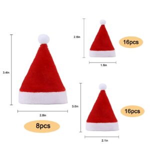 GHAMYEE 40pcs Mini Santa Hats Tiny Christmas Hats for Crafts Pets Wine Bottle Topper Red Home Christmas Decor 2 3 inch Bulk Set