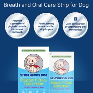 Stupendous Dog Breath Freshener Strip: Pet Dental Care Supplement for Clean Teeth, Fresh Breath, & Healthy Mouth - Dog Bad Breath Treatment, Brushless Oral Care Toothpaste for Dogs & Cats (30 Strips)