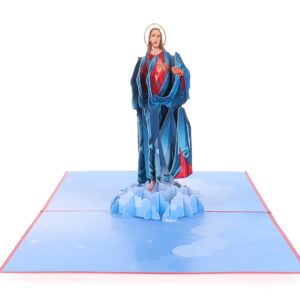 iGifts And Cards Inspirational Jesus 3D Pop Up Greeting Card – Religious Merry Christmas Wishes, Happy Easter Gift, Priest Thank You Card, Religious Birthday Present, Pastor, Deacon Ordination 6" X 6"