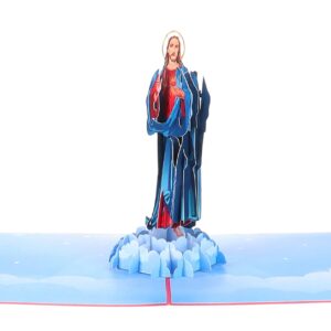 iGifts And Cards Inspirational Jesus 3D Pop Up Greeting Card – Religious Merry Christmas Wishes, Happy Easter Gift, Priest Thank You Card, Religious Birthday Present, Pastor, Deacon Ordination 6" X 6"