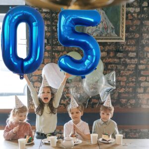 XLOOD Number 10 Balloons 32 inch Digital Balloon Alphabet 10 Birthday Balloons Digit 10 Helium Balloons Big Balloons for Birthday Party Supplies Wedding Bachelorette Bridal Shower, Blue Number 10th