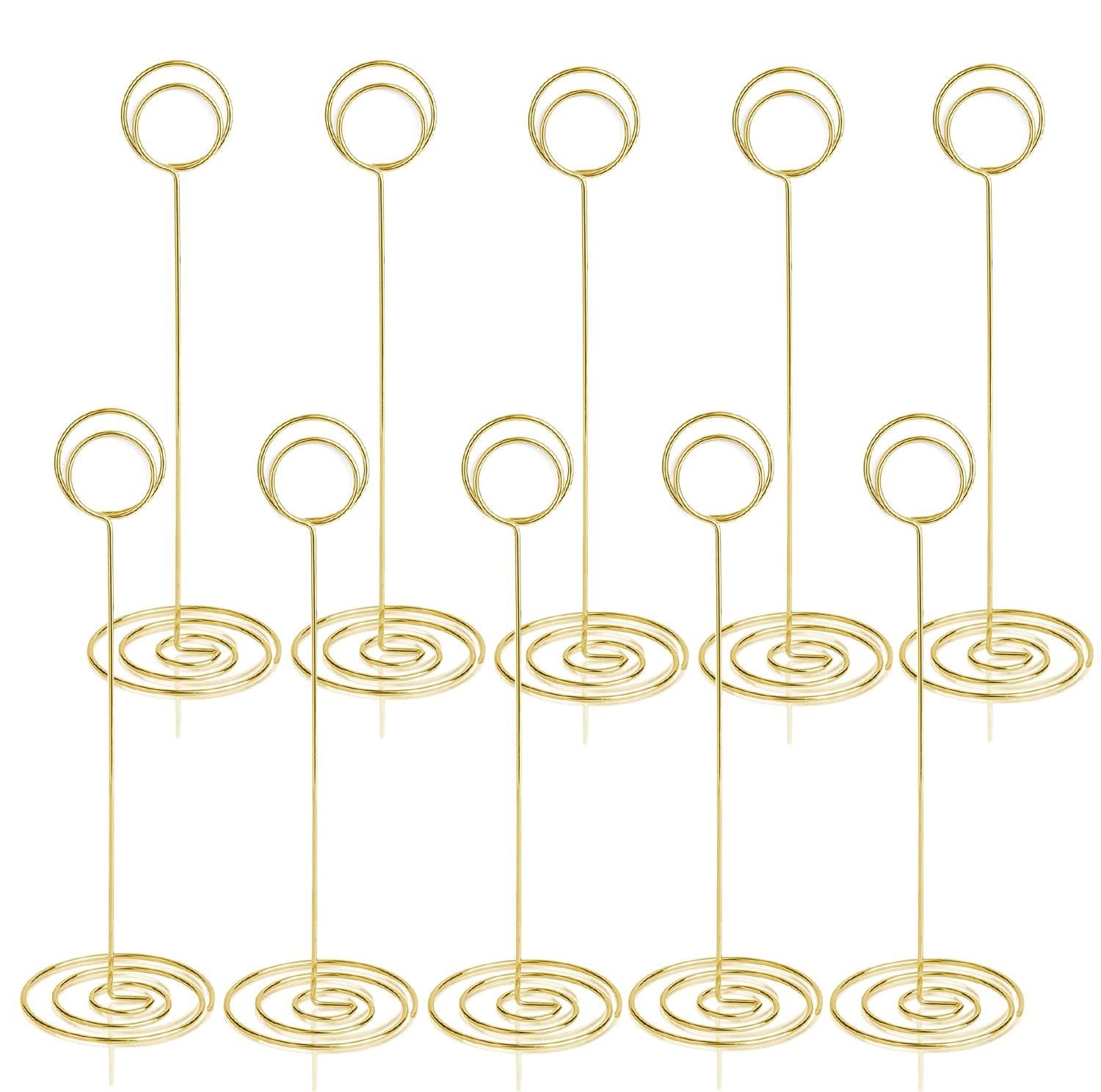 RONTEDA Table Number Holders 10Pcs - 8.75 inch Tall Table Number Stands Place Card Holder for Wedding Party Graduation Reception Restaurant Home Photo Picture Office Memo (Gold, 8.75")