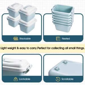 Naivees 6 Pack Storage Latch Bins with Lids/Handle, Plastic Storage Containers