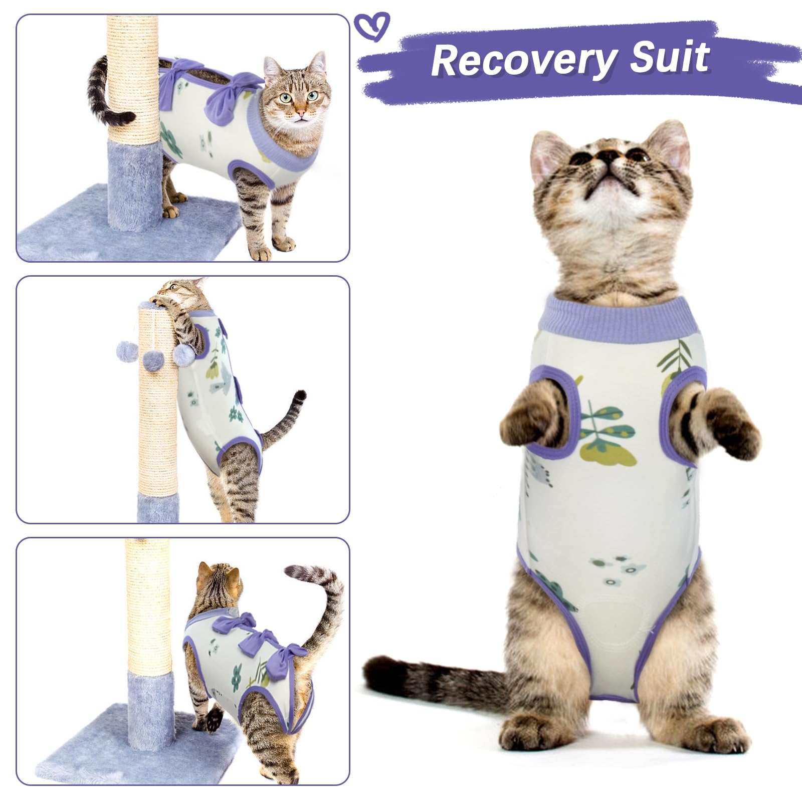 DENTRUN Cat Surgery Recovery Suit Anti Licking Spay Snuggly Vest, Pet Surgical Recovery Shirt After Surgery for Male Female Cat Small Dog Cone E-Collar Alternative