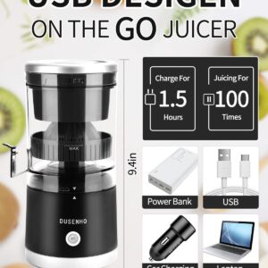 Citrus Juicer Machines Rechargeable - Portable Juicer with USB and Cleaning Brush for Orange, Lemon, Grapefruit（Update）