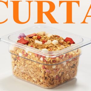 CURTA 6 Pack NSF Food Pans, 1/6 Size 4 Inch Deep Commercial Food Storage Containers, Polycarbonate, Clear