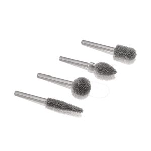 kutzall 4-piece rotary burr kit - 1⁄8" shaft, coarse - woodworking attachment for dremel, foredom, ryobi, dewalt, milwaukee tools - structured tungsten carbide