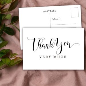 KORTTITALO 50 Thank You Postcards, Double-Sided Thank You Cards for Wedding, Bridal Shower,Baby Shower, Birthday, Business, Blank Postcards, 4x6 Inches.