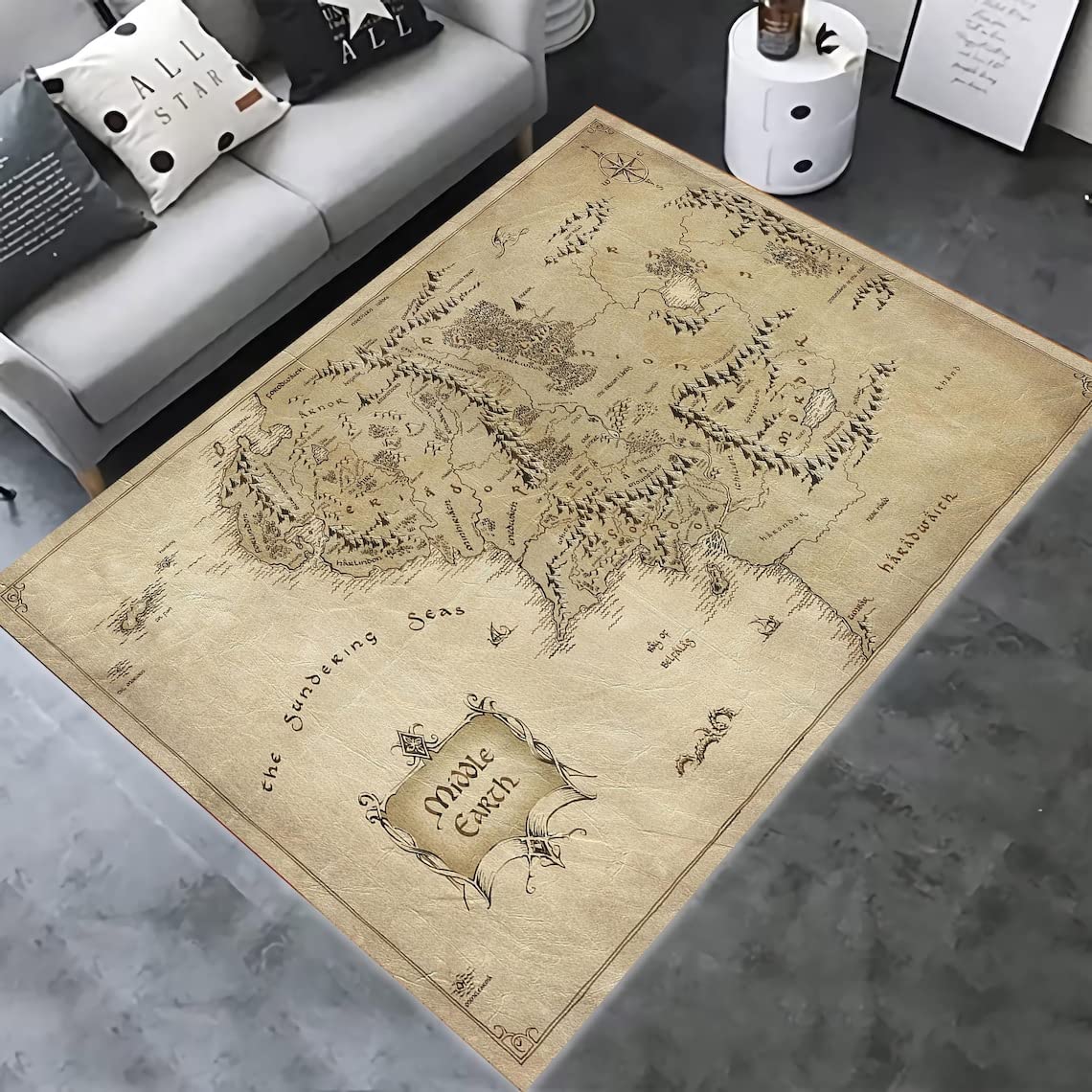 Middle Earth, Middle Earth Rug, Living Room Rug, Fan Map Rug (55”x78”)=140x200cm