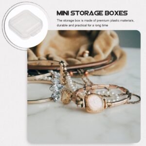 120pcs Plastic Square Empty Small Case Beads Storage Containers Clear Mini with Hinged Lid for Earrings Rings Small Items