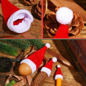 GHAMYEE 40pcs Mini Santa Hats Tiny Christmas Hats for Crafts Pets Wine Bottle Topper Red Home Christmas Decor 2 3 inch Bulk Set