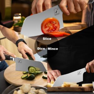 imarku 7-inch Sharp Chef Knife, Japanese SUS440A Stainless Steel Cleaver Knife Butcher Knife with Pakkawood Handle - Vegetable Knife Kitchen Knife in Gift Box