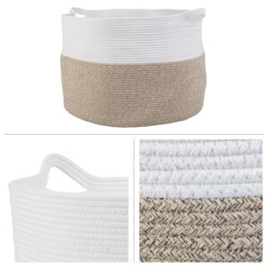 Extra-Large Basket - Cotton Rope Basket with Handles for Laundry, Blanket, Pillow, and Toy Storage - Baskets for Organizing by Home-Complete (Natural)