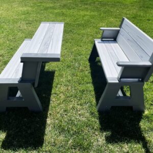 Convert-a-Bench Folding Resin Picnic Table and Bench | Platinum White Birch