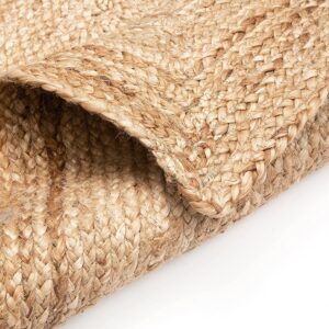 Natural Fiber Collection 2' x 3' Natural Handmade Farmhouse Premium Jute Accent Rug (0001)