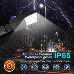 100W LED Parking Lot Light with Dusk to Dawn Photocell, 14000LM LED Shoebox Area Light 5000K Dimmable Commercial Street Lighting(400W HID/HPS Equiv.) - Slip Fitter Mount IP65 100-277V UL DLC Listed