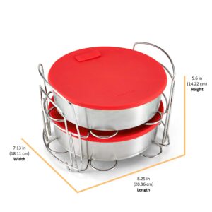 Instant Pot Official Cook/Bake Set, 8-Piece, Red & 5252242 Official Silicone Egg Bites Pan with Lid, Compatible with 6-quart and 8-quart cookers, Red