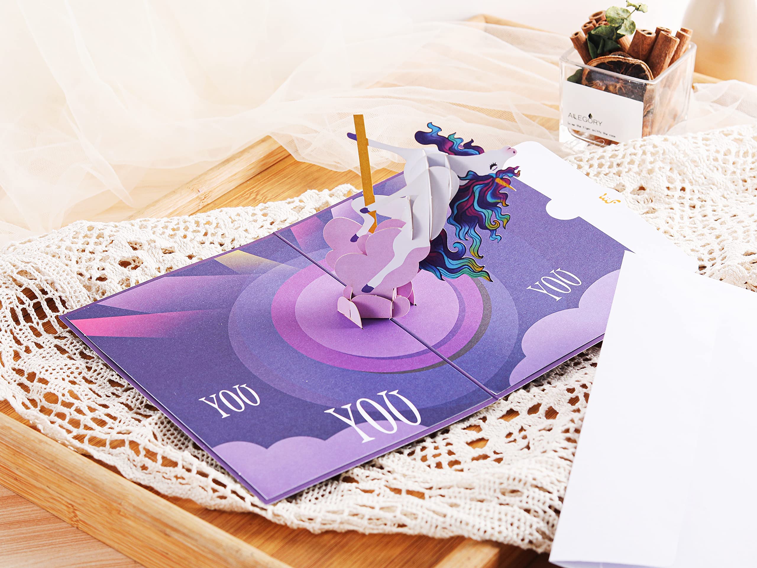 Liif 3D Pop-Up Birthday Card, 30th Birthday Card for Women, Crafted from Art Paper, Laser Cut and Assembled by Hand, Includes Envelope and Message Note