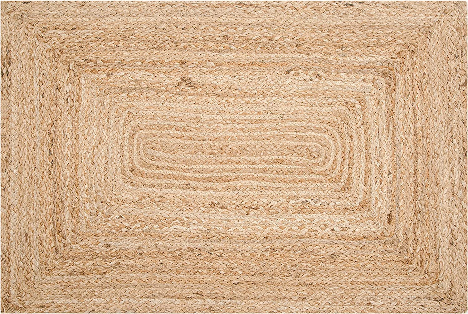 Natural Fiber Collection 2' x 3' Natural Handmade Farmhouse Premium Jute Accent Rug (0001)