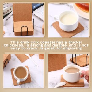 Square Cork Trivets 4 x 4 x 0.2 Inch Cork Coasters for Drinks Absorbent Cork Plant Coasters Pot Trivets Natural Bar Coasters Kitchen Pads Drink Coasters Set for Table Dishes Plate(120 Pcs)