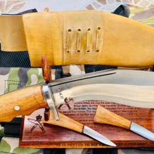 Authentic Kukri - 8" Iraqi Operation Issue Blade - Traditional Hand Forged Full Tang - EGKH Factory Outlet in Nepal - Ready to use Outdoor Knives - Balance water tempered - High Carbon Steel