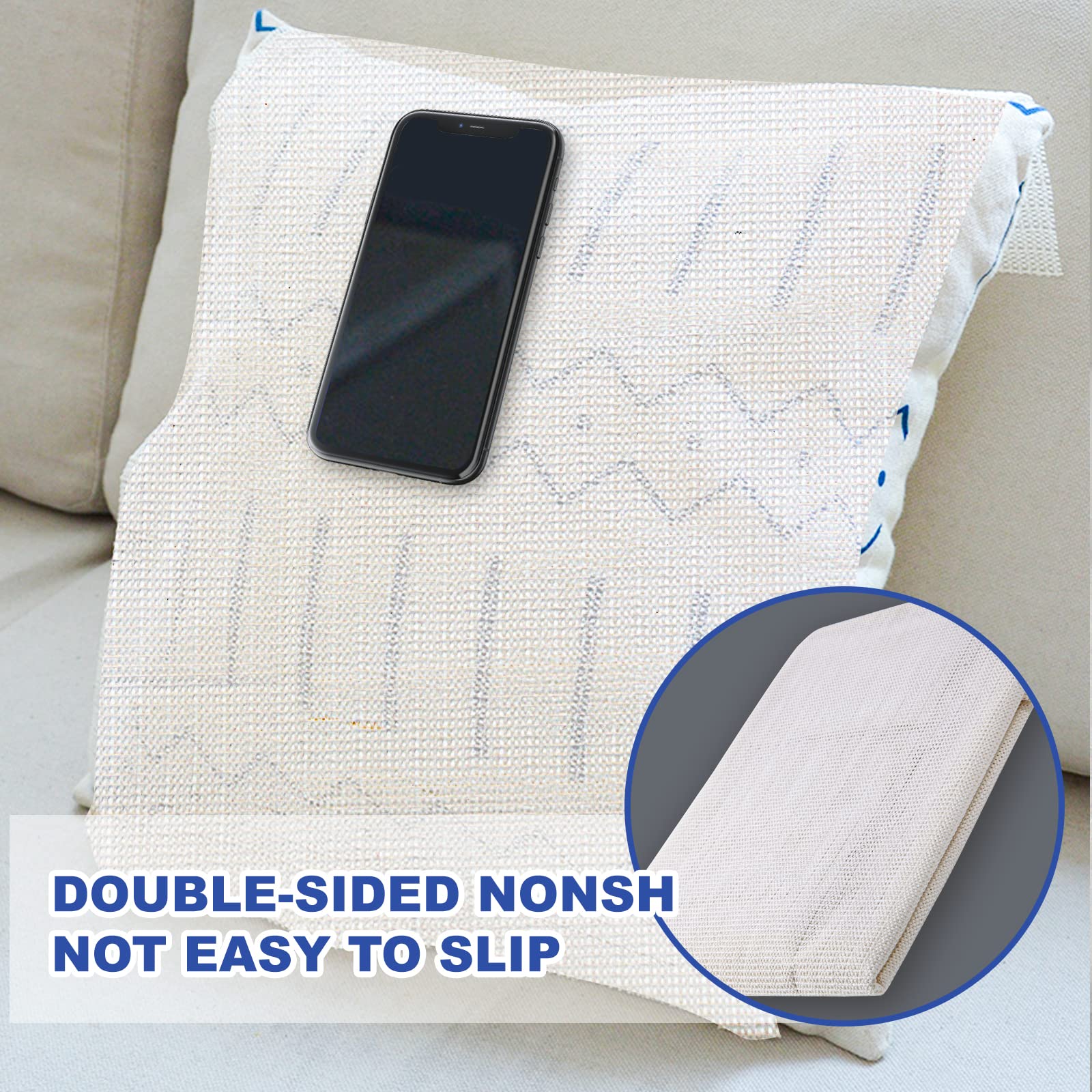 Foboull Mattress Slide Stopper and Gripper,Slip Mattress Grip Pads,Non slip mattress pad,Keep Bed and Topper Pad from Sliding for Sofa, Couch, Chair Cushion, Mattresses, Easy Trim, Slip Resistant-Twin