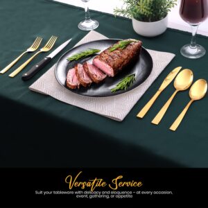 Utopia Kitchen 48 Piece Silverware Set Service for 8, Flatware Set with Steak Knives, Stainless Steel Utensil Sets, Mirror Polished Cutlery Set for Home, Kitchen, Restaurant, Dishwasher Safe - Gold