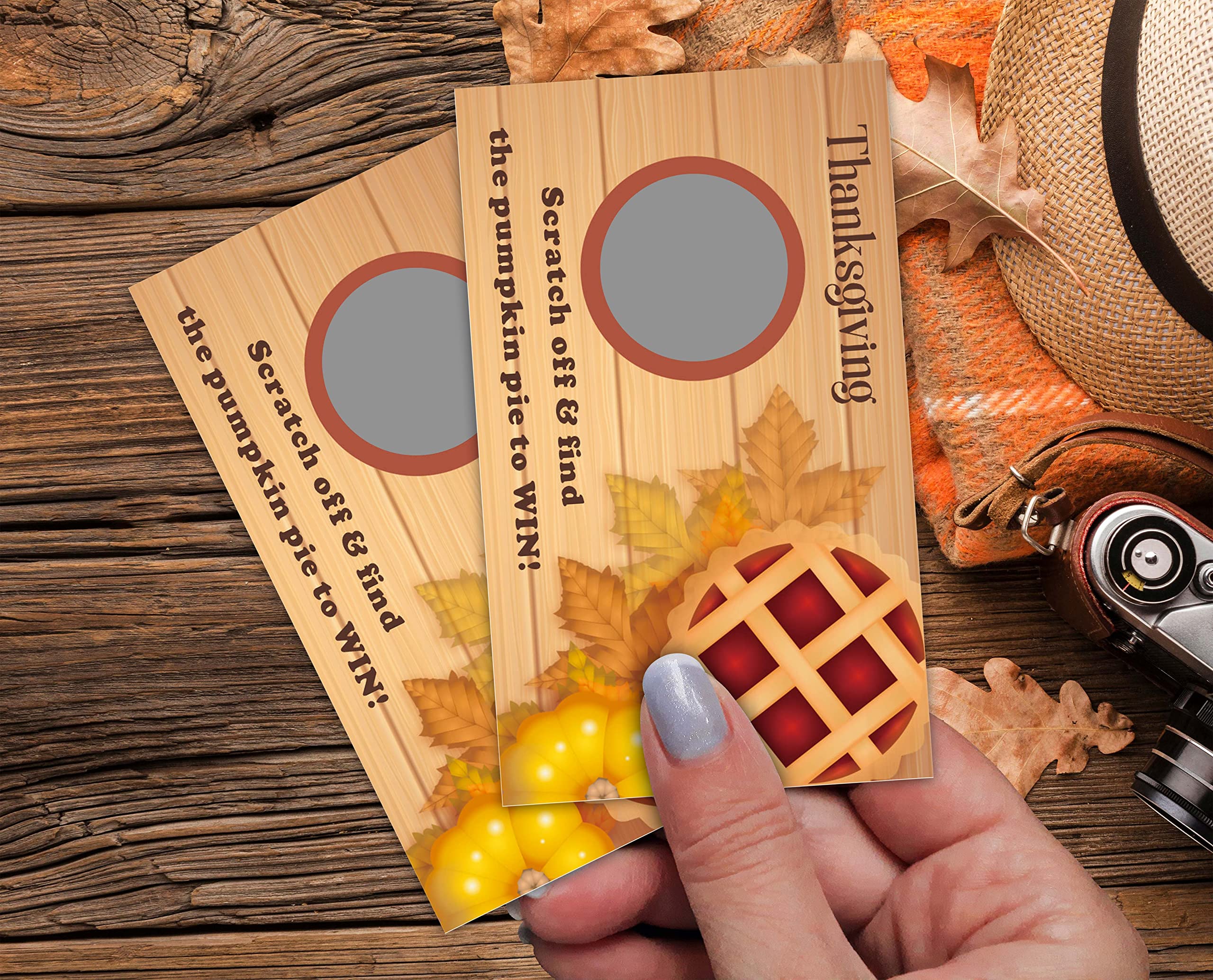 Thanksgiving Scratch Off Games, Thanksgiving Scratch Off Game Cards For Baby Shower, Bridal Shower, Fall Festival Raffle Lottery Tickets Cards, Set Of 50 Cards (B04)