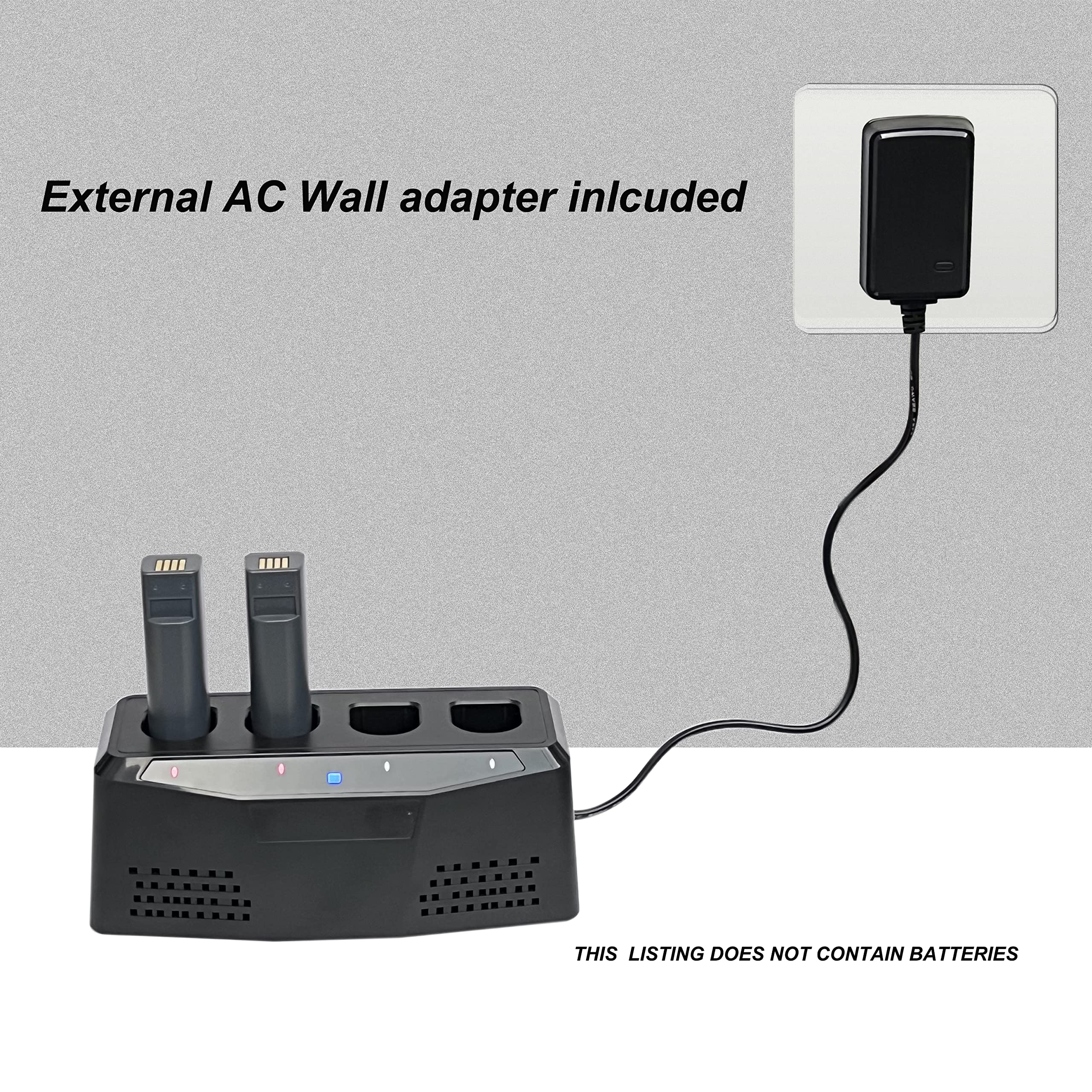 USB Charging Station Four Slots for TEEMI TMSL-53CR TMSL-59CR Barcode Scanner Battery with external AC adapter