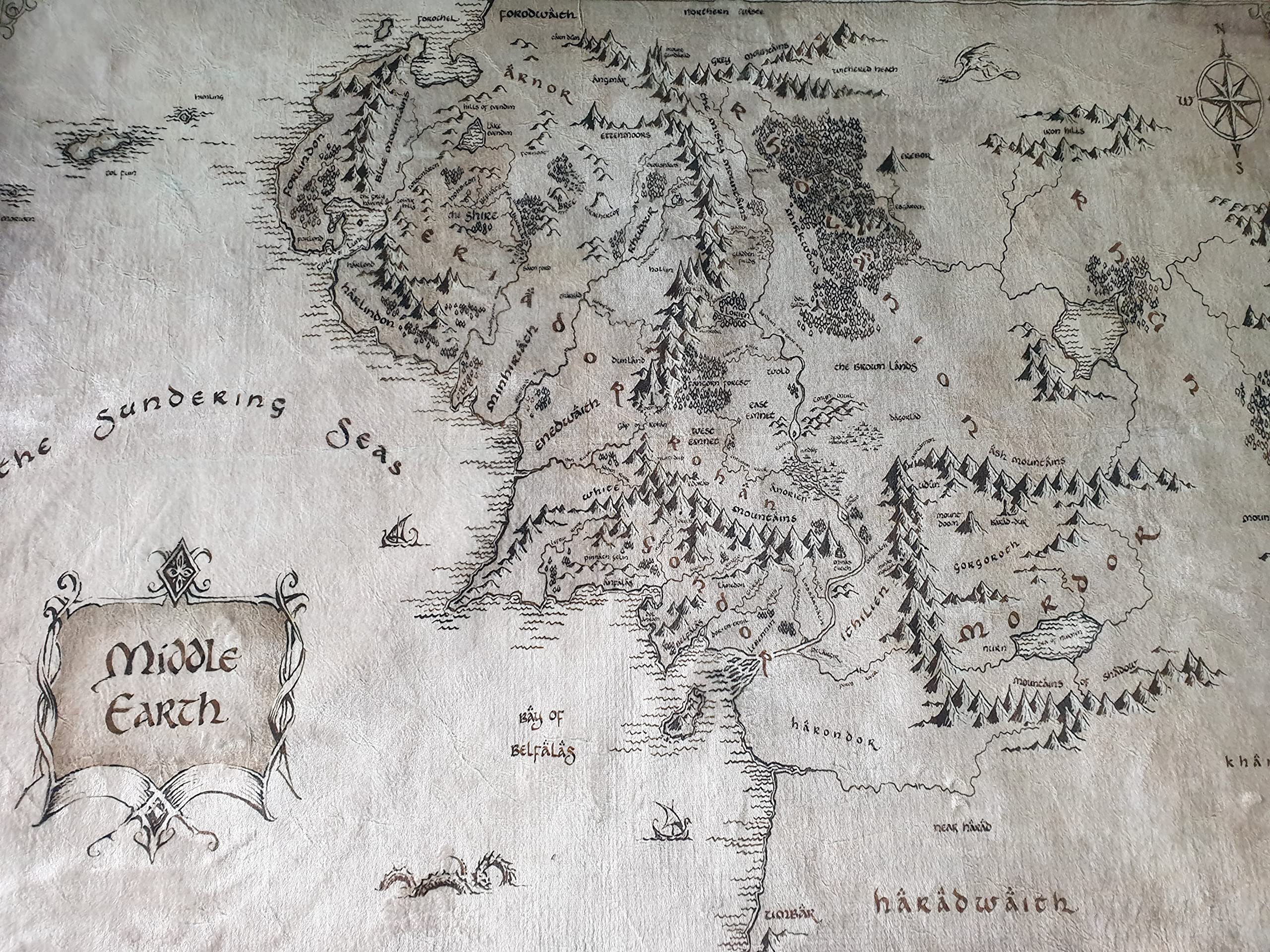 Middle Earth, Middle Earth Rug, Living Room Rug, Fan Map Rug (55”x78”)=140x200cm