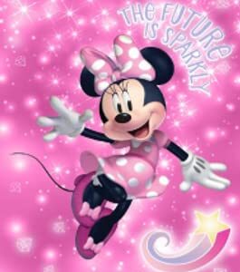 The Northwest Store Disney Minnie Mouse Sparkle Soft Throw Silk Blanket 40''x50'', Pink, 111