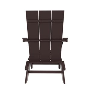 WO Home Furniture HDPE Adirondack Chair Folding Poly Lumber All Weather UV/Fade Resistant Heavy Duty for Patio, Backyard, Balcony, Garden, Lawn (Dark Brown)…