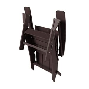 WO Home Furniture HDPE Adirondack Chair Folding Poly Lumber All Weather UV/Fade Resistant Heavy Duty for Patio, Backyard, Balcony, Garden, Lawn (Dark Brown)…