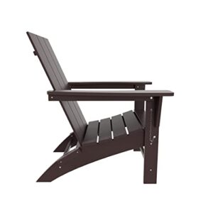 WO Home Furniture HDPE Adirondack Chair Folding Poly Lumber All Weather UV/Fade Resistant Heavy Duty for Patio, Backyard, Balcony, Garden, Lawn (Dark Brown)…