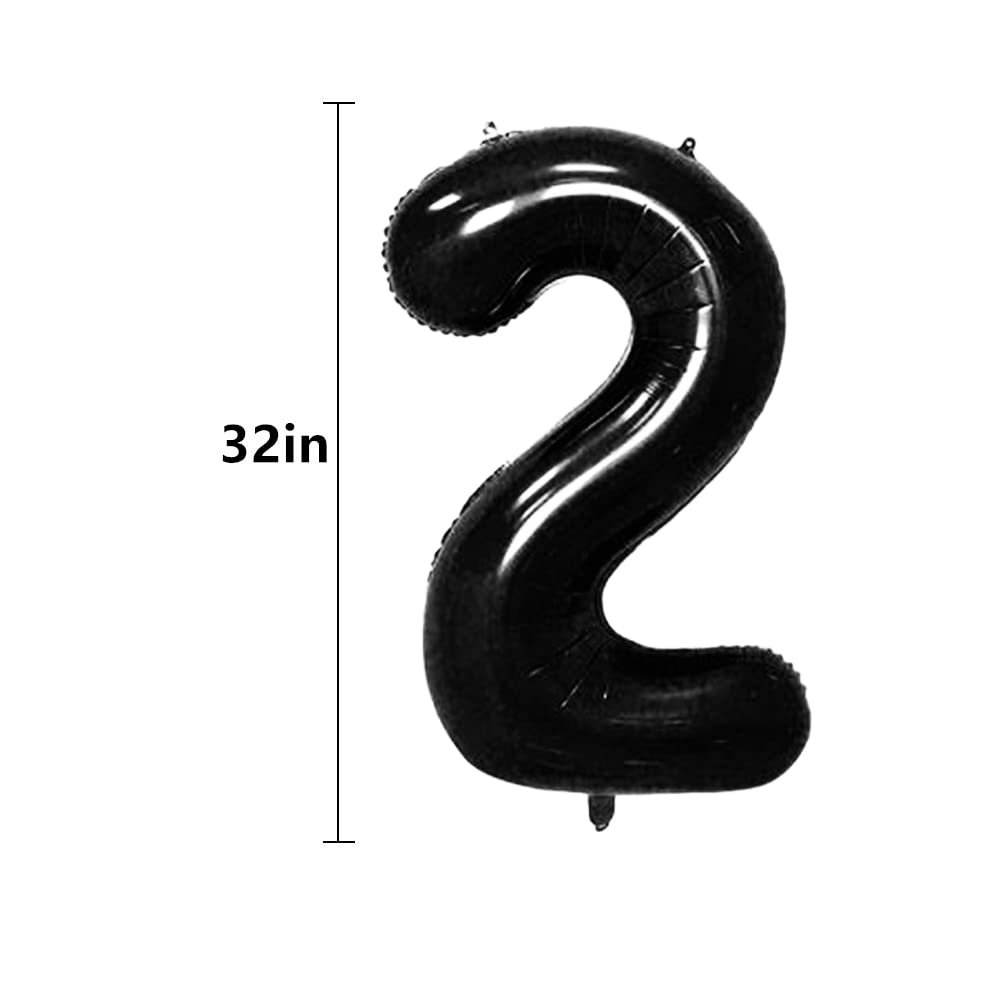 XLOOD Number 30 Balloons 32 inch Digital Balloon Alphabet 30 Birthday Balloons Digit 30 Helium Balloons Big Balloons for Birthday Party Supplies Wedding Bachelorette Bridal Shower, Black Number 30th