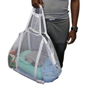 Large Soft Nylon Mesh Laundry Basket with Handles Portable and Collapsible For Dirty and Clean Laundry Home Travel College Dorm Also Ideal For Toys and Sporting Goods