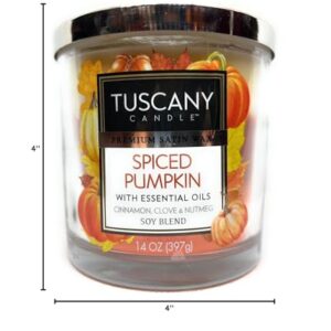 Tuscany Candle Premium Satin Wax Spiced Pumpkin 14 Ounce Jar Candle