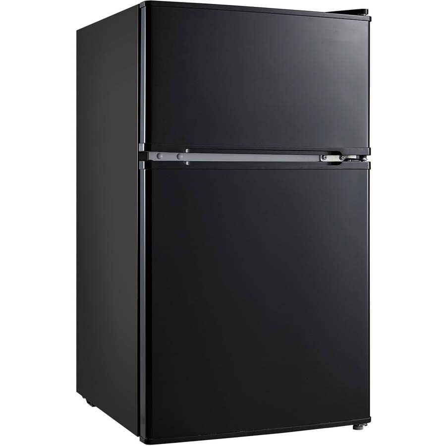 3.2 Cu Feet Two Door Compact Refrigerator with Freezer, Black