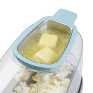 Presto 04867 Poplite Plus Hot Air Popcorn Popper - Built-In Measuring Cup + Melts Butter, Easy to Clean, Built-In Cord Wrap, 18 Cups, Aqua