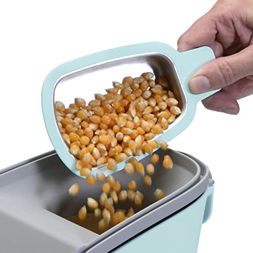 Presto 04867 Poplite Plus Hot Air Popcorn Popper - Built-In Measuring Cup + Melts Butter, Easy to Clean, Built-In Cord Wrap, 18 Cups, Aqua