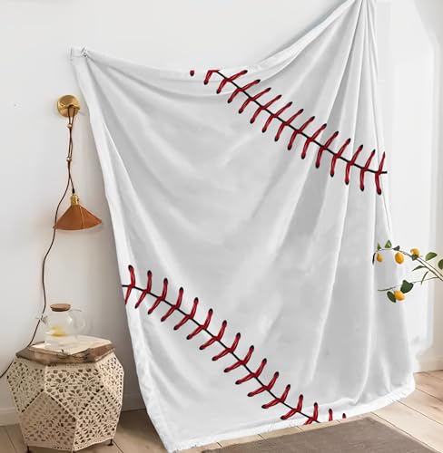 Baseball Blanket for Boys Girls, Super Soft Kids Baseball Gifts Blanket, Lightweight Cozy Flannel Baseball Throw Blankets for Birthday Christmas Thanksgiving Bed Couch Sofa 40in X 50in