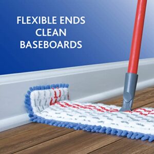 O-Cedar Hardwood Floor 'N More 3-Action Mop with 1 Extra Refill | Microfiber Mop with 3pc Handle | Use Wet or Dry, Red