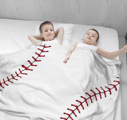 Baseball Blanket for Boys Girls, Super Soft Kids Baseball Gifts Blanket, Lightweight Cozy Flannel Baseball Throw Blankets for Birthday Christmas Thanksgiving Bed Couch Sofa 40in X 50in