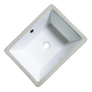 KINGWONG Small Undermount Bathroom Sinks Rectangular 16 Inch Bathroom Vanity Sink White Porcelain Vessel Sink Cabinet 15.75" x 11.82" Ceramic Wash Basin Sink With Overflow Tiny Lavamanos Para Baños