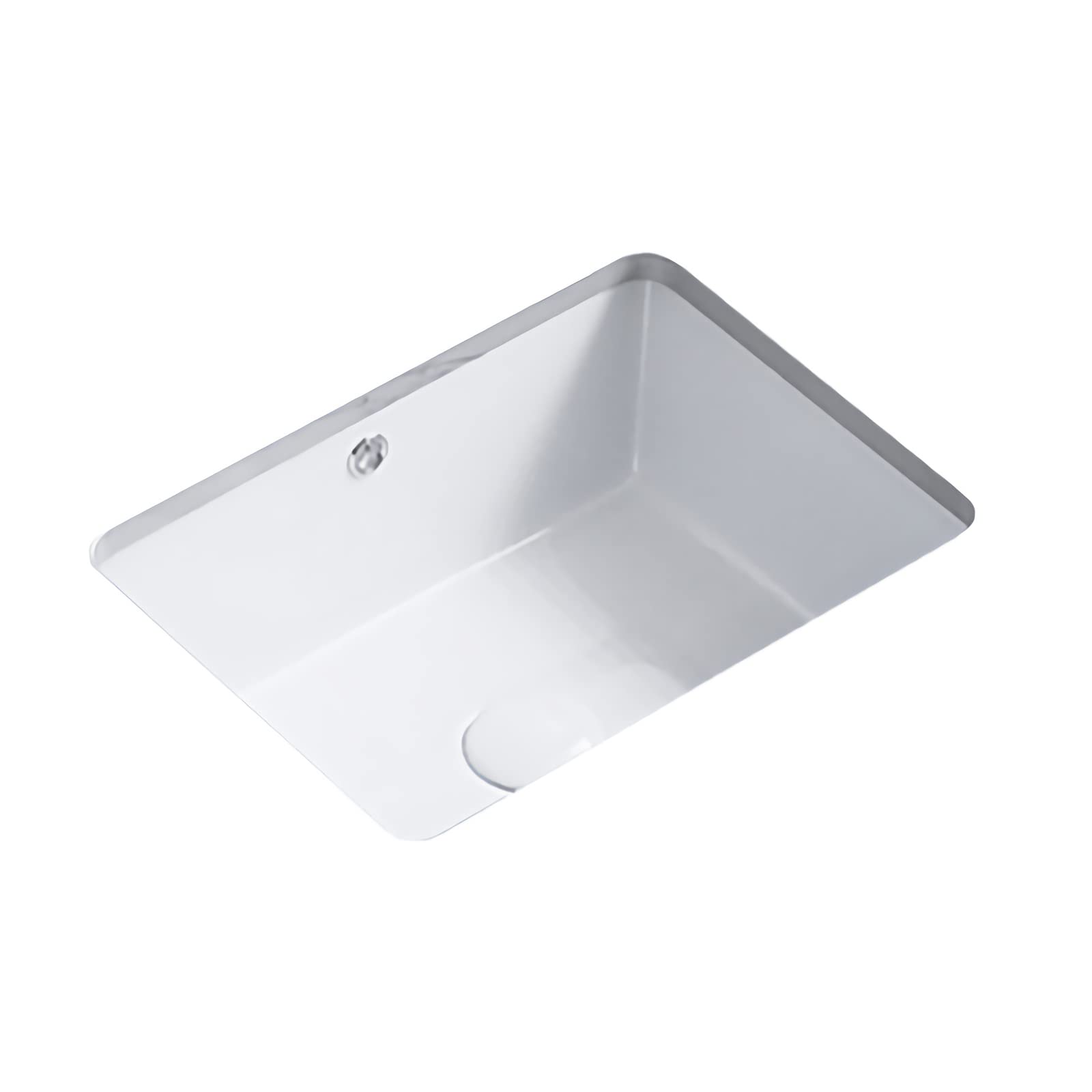 KINGWONG Small Undermount Bathroom Sinks Rectangular 16 Inch Bathroom Vanity Sink White Porcelain Vessel Sink Cabinet 15.75" x 11.82" Ceramic Wash Basin Sink With Overflow Tiny Lavamanos Para Baños