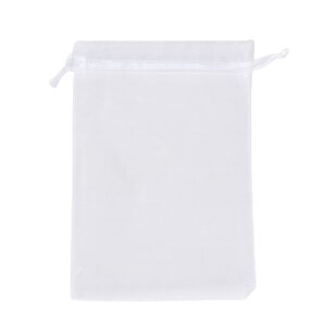 100 Pieces of 8X12Inches White Large Sheer Organza Bags Party Gift Wedding with Drawstrings Sachet Festivals Makeup Bags