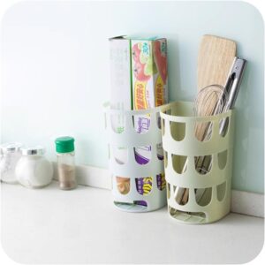 Kitchen Trash Can,Plastic Trash Can Wastebasket,Plastic Wall-Mounted Trash Bag Rubbish Bags Storage Box Kitchen Bedroom Bathroom Laundry Room Dorms(Khaki)