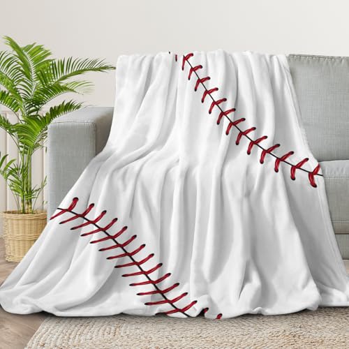 Baseball Blanket for Boys Girls, Super Soft Kids Baseball Gifts Blanket, Lightweight Cozy Flannel Baseball Throw Blankets for Birthday Christmas Thanksgiving Bed Couch Sofa 40in X 50in